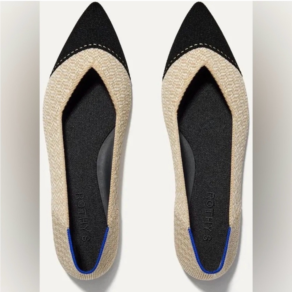 Rothy's Herringbone Cream Pointed Flats